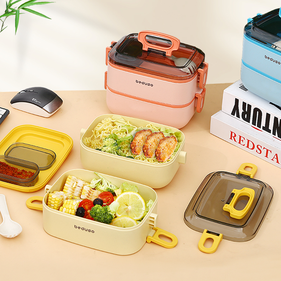 長方形竹纖維便當(dāng)盒單