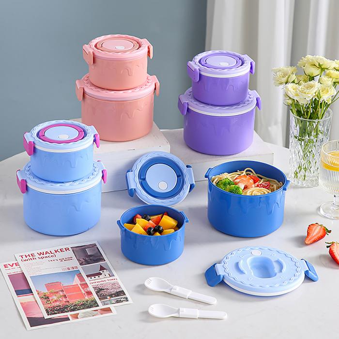 蛋糕圓形塑料雙層飯盒