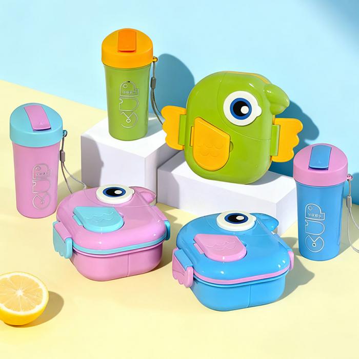 干飯鳥套裝飯盒(水杯帶吸管)(飯盒750ML+水